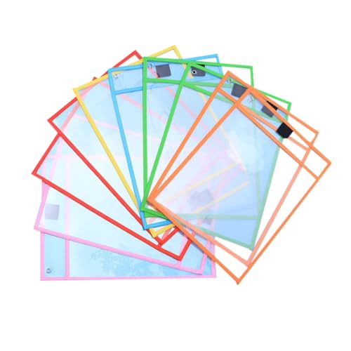 Gadpiparty 8 Stück Wiederverwendbare Pack Dry Erase Dokumententaschen Klare PVC Hüllen für Büro und Schule Vielseitige Aufbewahrungslösungen mit Hoher und Langlebigkeit Zufällige Farbe von Gadpiparty
