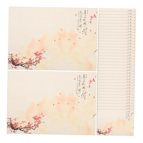 Gadpiparty 80 Blatt Pflaumenblüten-briefpapier Schreibpapier Für Schreibwaren Altes Schreibpapier Pergamentpapier Alt Aussehendes Papier Briefpapier Vintage Briefpapier von Gadpiparty