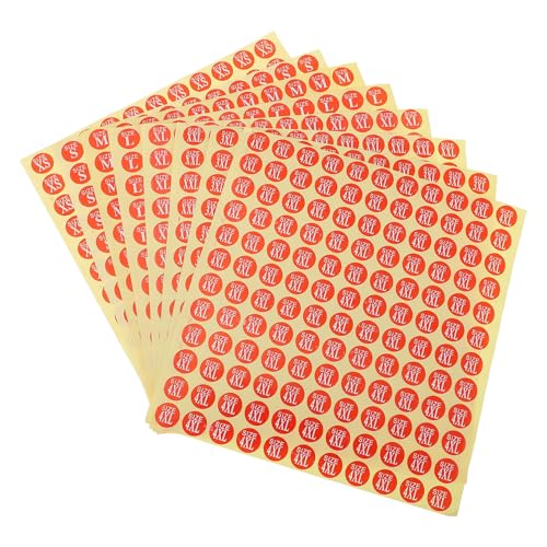 Gadpiparty 80 Blatt Selbstklebende Klebeetiketten für Kleidung Größenaufkleber Runde Etiketten Weiß mit Schwarzer zur Größenidentifikation und Klassifizierung von Textilien von Gadpiparty