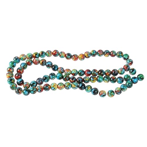 Gadpiparty 80 Stück Glasperlen Farbige Rissperlen DIY Schmuckzubehör für Armbänder und Gemusterte Glasperlen für Bastelprojekte von Gadpiparty
