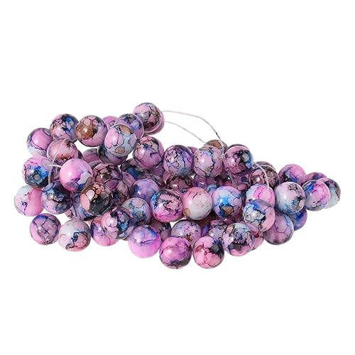 Gadpiparty 80 Stück Glasperlen mit Riss Design Farben Beads für Schmuckherstellung Armband und Halskette Zubehör DIY Handwerksmaterialien für Projekte von Gadpiparty