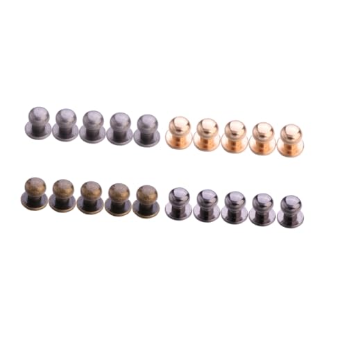 Gadpiparty 80 Stück Teiliges Nietenset aus Robustem Eisenlegierungsmaterial Schraubnieten in Gold Antikbronze Schwarz und Silber Langlebige Lederbeschläge für Taschen Gürtel Schuhe und von Gadpiparty