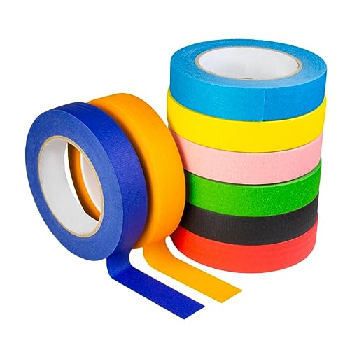 Gadpiparty 8Rollen Washi Tape Farbige Reißbare DIY Klebebänder für Scrapbooking Journals Karten und Mehr Breit für Bastelprojekte von Gadpiparty
