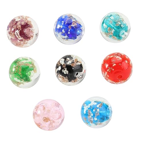 Gadpiparty 8Stücke Glänzende Glasperlen DIY Nachtlichter Schmuckteile für Armbänder Halsketten und Ohrringe Rot Grün Fruchtgrün Schwarz Lila von Gadpiparty