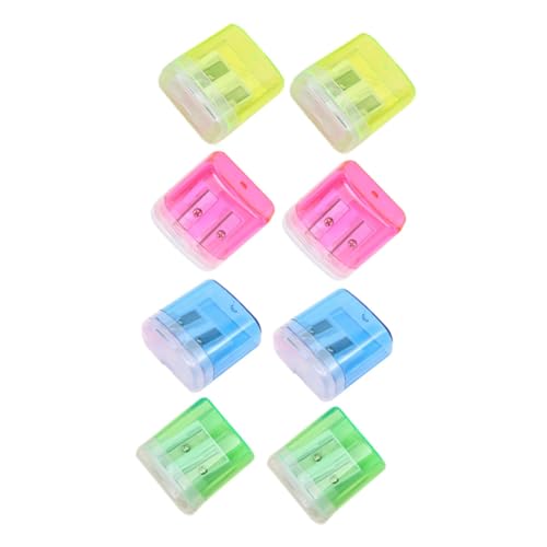Gadpiparty 8Stücke Hand Bleistiftspitzer Doppelloch Manuell Transparent für Bürobedarf und Schulausstattung Wiederverwendbar und Langlebig von Gadpiparty