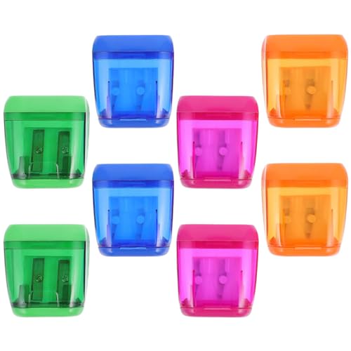 Gadpiparty 8Stücke Handheld Bleistiftschärfer Teilig Doppelloch mit Abdeckung Effizienter Bleistiftspitzer für Kreatives Design für Schule und Büro von Gadpiparty