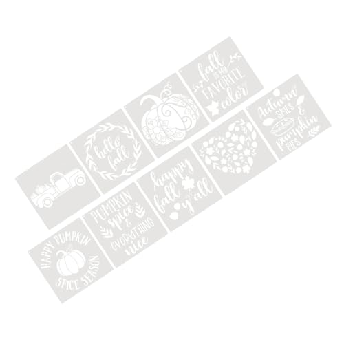 Gadpiparty 9 Blätter Teiliges Herbst Spray Schablonen aus Pet Wiederverwendbare DIY Vorlagen für Wand Holzdekoration Große Hohle Designs für Handmalerei Geruchlos und Langlebig für von Gadpiparty