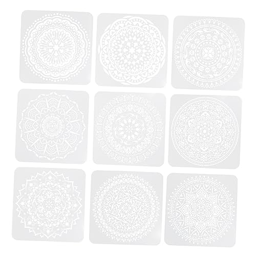 Gadpiparty 9 Blätter Teiliges Mandala Schablonen Wiederverwendbare Dot Painting Vorlagen für Kreative Wandgestaltung und Diy Projekte Zufällige Designs von Gadpiparty