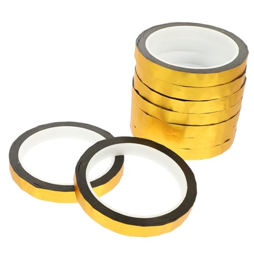 Gadpiparty 9 Rollen Goldfarbenes Dekoratives Klebeband Selbstklebend Vielseitiges Masking Tape für Geschenkverpackung Diy Wanddeko Planner und Bastelprojekte von Gadpiparty