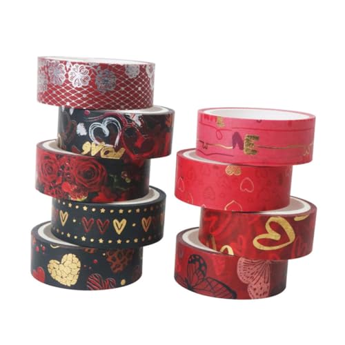 Gadpiparty 9 Rollen Teiliges Washi Tape für DIY Dekoration und Scrapbooking Hochwertige Selbstklebende Klebebänder mit Lebendigen Farben und Glänzenden Effekten für Kreative Projekte und von Gadpiparty