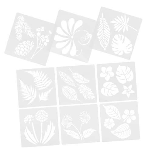 Gadpiparty 9 Stück Blatt Malvorlage dekorativ Schminkenschablonen Blumen- Malvorlagen Blumenschablone Schablonen zum Zeichnen DIY Malschablone Blumenvorlagen Schablonenhandwerk das Haustier von Gadpiparty