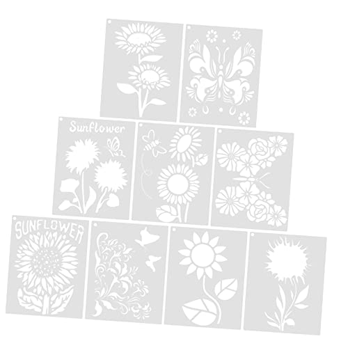 Gadpiparty 9 Stück Teiliges Diy Malvorlagen Set mit Schmetterlings und Blumenmotiven für Bastelprojekte Wandgestaltung und Kreative Dekorationen und Anderen Flächen von Gadpiparty