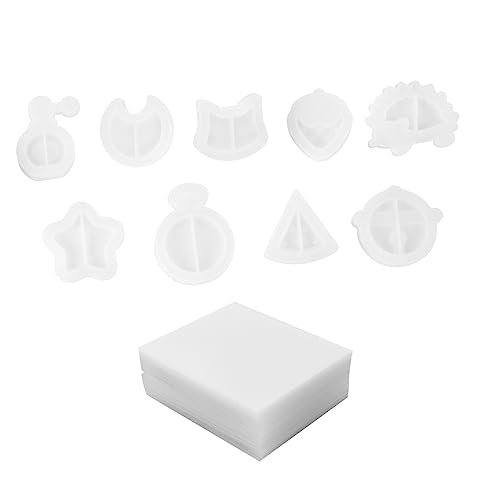 Gadpiparty 9 Stück Teiliges Schlüsselanhänger Gießform mit PVC Schutzfolien Diy Quicksand Epoxidharz Formen für Kreative Schmuckherstellung Langlebig und Wiederverwendbar von Gadpiparty