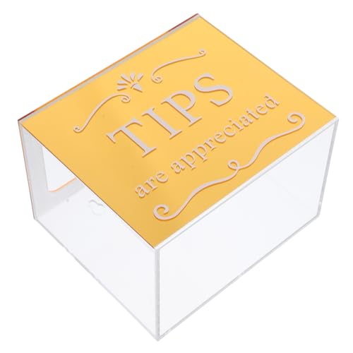 Gadpiparty Acryl-spitzenbox, Kunststoff-spitzengläser, Desktop-sammlung, Trinkgeld-eimer, Geldaufbewahrungsbehälter, Spenden-spitzen-eimer Für Bars, Cafés, Restaurants von Gadpiparty