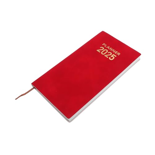 Gadpiparty Agenda-Buch Schreibbuch Planer 2024-2025 Wochenplaner Notizblock Tagesplaner Notizbuch Monatsplaner Notizblock Multifunktions-Planer-Organizer Täglicher Planer Kunstleder rot von Gadpiparty