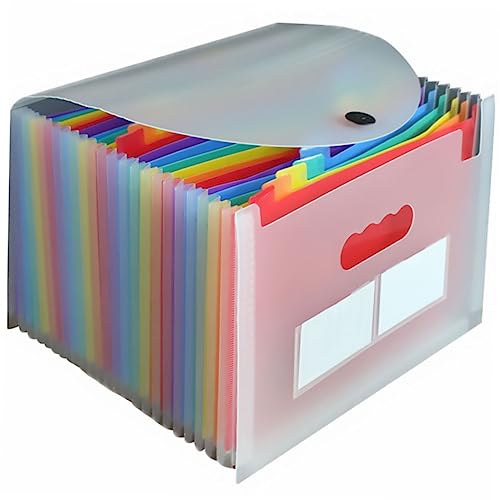 Gadpiparty Aktenordner aus Material Regenbogenfarbiger Erweiterbarer Dokumenten Organizer für Büro Schule und Reisen zur Aufbewahrung von Tickets und Visitenkarten von Gadpiparty
