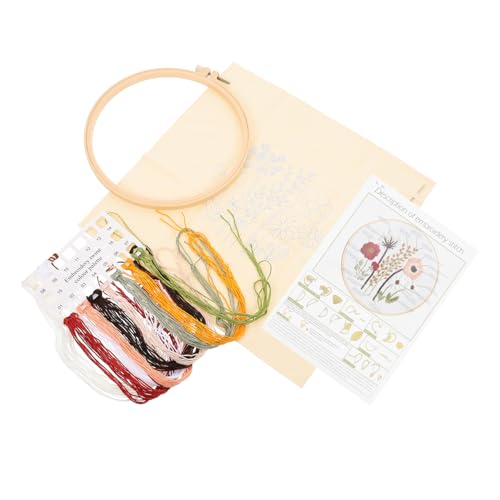 Gadpiparty Anfänger Stickerei Kreuzstich Kit mit Blumenmuster Diy Handarbeitsset für Erwachsene und Stickrahmen und Bunten Fäden für Kreative Projekte von Gadpiparty