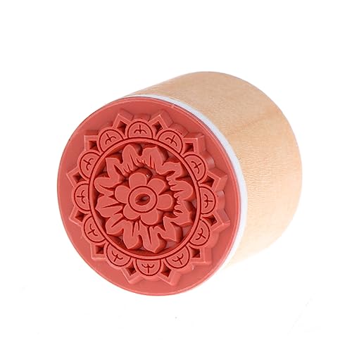 Gadpiparty Antike Runde Holzstempel mit Spitzenmuster für Weihnachtsdekoration Vintage Gummistempel für Bastelprojekte Einladungen und Scrapbooking Rs von Gadpiparty