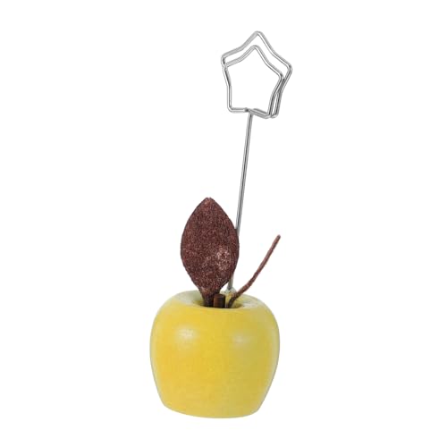 Gadpiparty Apple Message Ordner büro dekoration Fotoklemme Kartenhalter zur Dekoration Fotoclip Apfeldekorationen für die Küche Hochzeit Büroklammern Memo-Clip Papiergewichte Holz Yellow von Gadpiparty