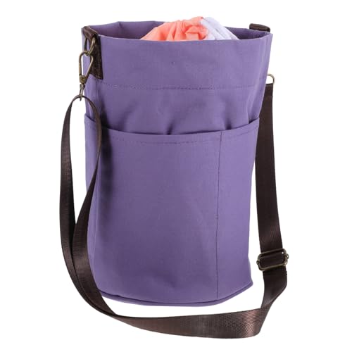 Gadpiparty Aufbewahrungstasche Für Strickwerkzeuge Garnhalter Zum Häkeln Häkelgarntasche Häkelzubehör Taschen Stricken Stricktasche Gehäkelter Taschenorganisator Häkeltasche Violett Segeltuch von Gadpiparty