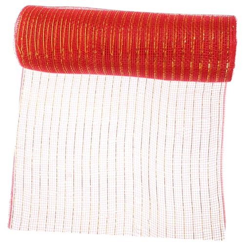 Gadpiparty Band Rolle Geschenkverpackungsband Netzstoff für Diy Bastelprojekte Blumenverpackung und Hochzeitsdekoration Rot Gold von Gadpiparty