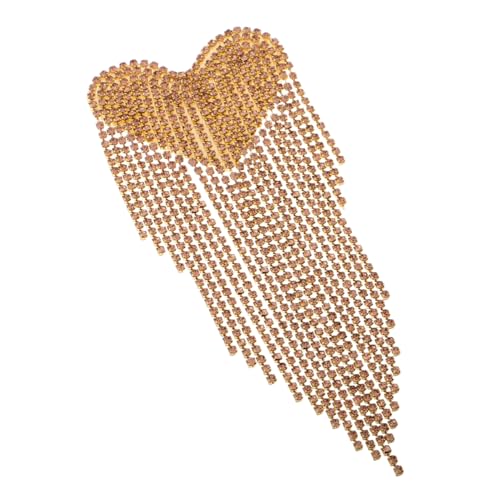 Gadpiparty Bekleidungszubehör Aufnäher Strassapplikation Perlen Schulterapplikation Gestickte Aufnäher Herzen Epauletten Schmuckzubehör Herz Paillettenapplikation Patches Strass Golden von Gadpiparty