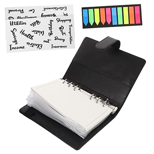 Gadpiparty Budget Organizer PU Ringbuch Schwarz Abnehmbares Budget Planer mit Geldplaner Umschlägen Haushaltsbuch für Sparen und Bargeldübersicht Flexibler Finanzplaner für Alltag und Schule von Gadpiparty