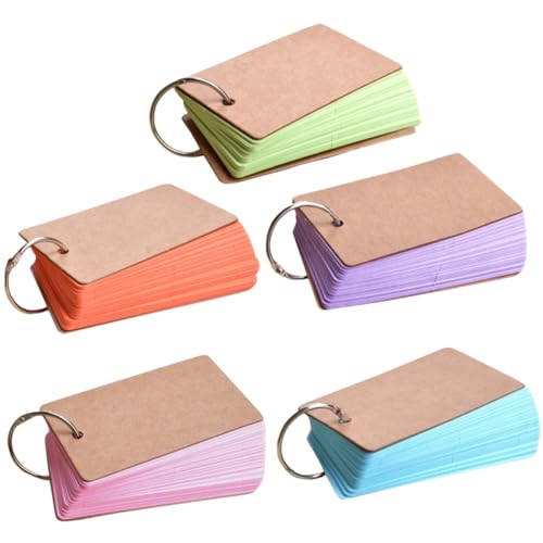 Gadpiparty Bücher Blanko Karteikarten mit Binder Ringen Buntes DIY Memo Buch für Schüler Planen und Organisieren von Notizen und Ideen von Gadpiparty