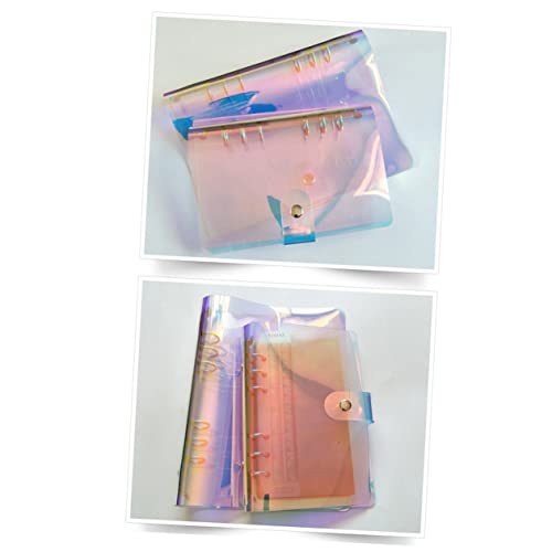 Gadpiparty Bunter Transparenter Ringbuch Ordner Kreative Leichte Dokumentenmappe aus Strapazierfähigem für Schule Büro und Business Mit Rostfreiem Metallclip und Knopfverschluss Attraktives von Gadpiparty