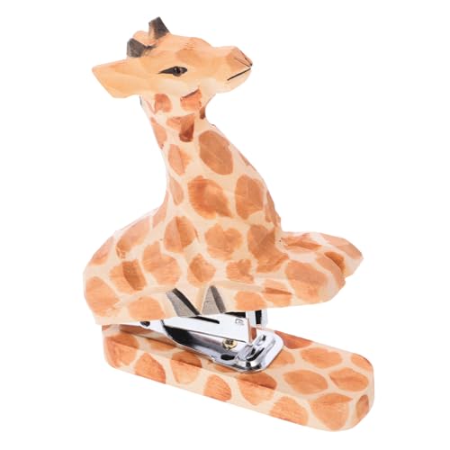 Gadpiparty Cartoon Animal Heftler Büro Tierhefter Dackel Giraffe Hefter für den Schreibtisch Hefter lustiger Hefter Papierhefter kleiner Holztacker Broschürenhefter Buchheime hölzern von Gadpiparty