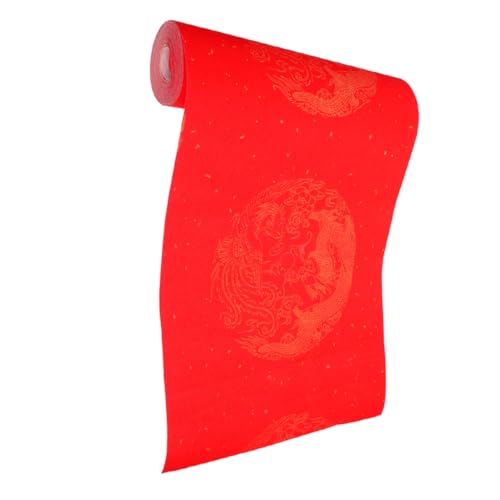 Gadpiparty Chinesisches Kalligraphie Papierrolle Blanko Rotes Papier für DIY Neujahrs Schreiben Malen Robustes Dekoratives Schreibpapier für Kalligraphie Kreative Projekte von Gadpiparty