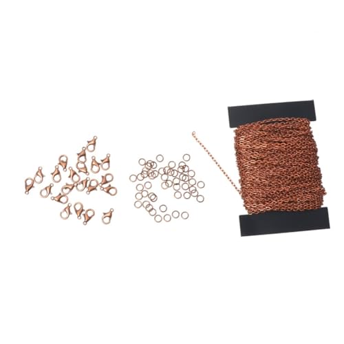 Gadpiparty DIY Schmuckkette mit Eisen Kette Karabinerverschlüsse Spaltringe Langlebig Glänzend Plattiert für Halsketten Armbänder Basteln und Schmuckherstellung von Gadpiparty