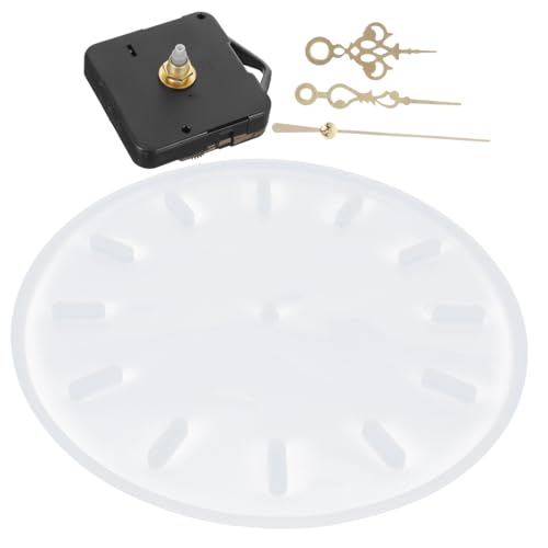 Gadpiparty DIY Silikon Uhrform Große Runde Epoxidharz Gießform Flexible Langlebige Silikonform für Uhrzifferblatt mit Robustem Uhrwerk und Goldfarbenen Zeigern für Bastelarbeiten von Gadpiparty