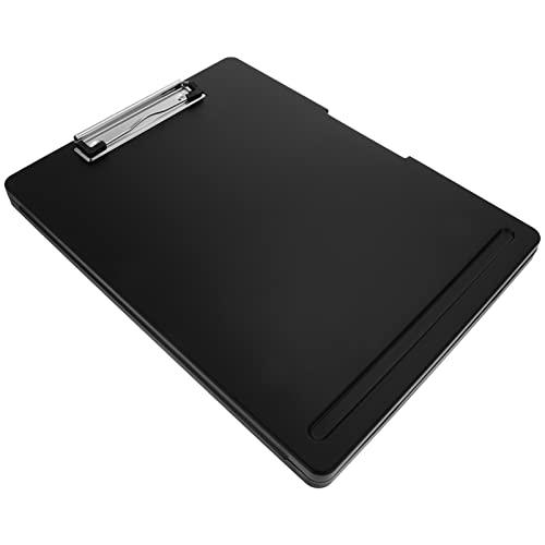 Gadpiparty Dateiboxordner Planke Dokument-Zwischenablage Datei Zwischenablage Mini -Zwischenablage schwarz Aufbewahrungs-Klemmbrett Fach-Zwischenablage Rostfreier Stahl Black von Gadpiparty