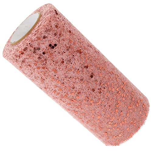 Gadpiparty Dekorativer Tüllstoff mit Pailletten Hochzeitsband Netzstoff für Diy Dekoration Geschenkverpackungen und Kreative Bastelprojekte Roségold von Gadpiparty
