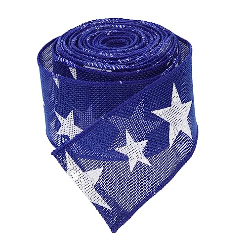 Gadpiparty Dekoratives Geschenkband mit Weißen Fünfzigstern Motiven Robustes Polyester Webband für DIY Bastelarbeiten Schleifen Blumendekorationen Geschenkverpackung und Heimdeko von Gadpiparty