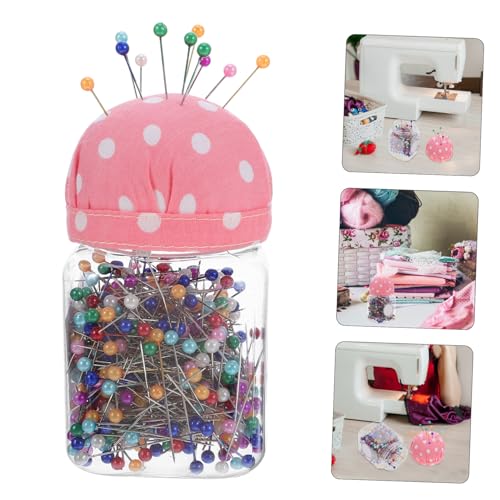 Gadpiparty Dressmaker Pins mit Pilzflasche Präzise Nähnadeln für Stoffpositionierung Handliche Stecknadeln für DIY Stickerei und Quilten Kompakte Aufbewahrung für Nähzubehör von Gadpiparty