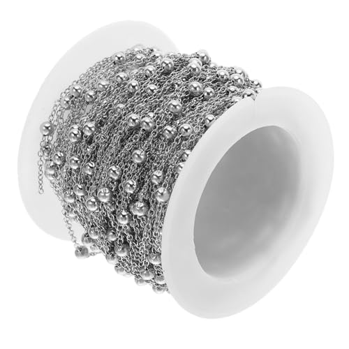 Gadpiparty Edelstahl Perlenkette DIY Schmuckkette Kugelkette Schmuckzubehör Handpoliert Hautfreundlich Vielseitig als Halskette Armband oder Kleidungsschmuck von Gadpiparty