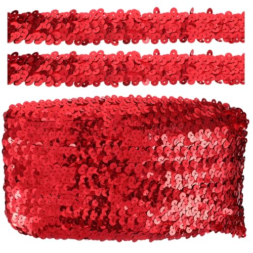 Gadpiparty Einstellbarer Glitzer Sequins Stretch Band Dekorativer Stoffbesatz für DIY Modeprojekte Vielseitige Bastel und Vorhangdekoration für Näharbeiten und Anwendungen von Gadpiparty
