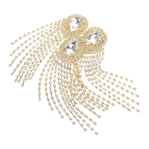 Gadpiparty Europäische Diamantanzugquasten Dekorationen Quaste Schulteranzug Zubehör Mode Schulter Epauletten Kostüme Epauletten Quaste Abzeichen Strass Quasten Epauletten Metall Golden von Gadpiparty