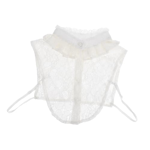 Gadpiparty Falscher Spitzenkragen Damen Bluse Abnehmbarer Spitzen halbkragen Eleganter Stehkragen für Blusen und Pullover Vielseitiges Damen accessoire in Weiß Leicht und Komfortabel von Gadpiparty