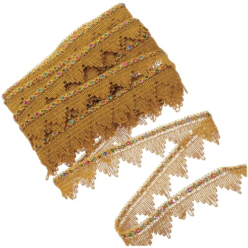 Gadpiparty Farbige Pailletten Borte Waschbar Dekorative Spitzenborte für Kleidung Vorhänge Sofas und Lampenschirme für Diy Projekte Goldene Verzierung für Näharbeiten von Gadpiparty