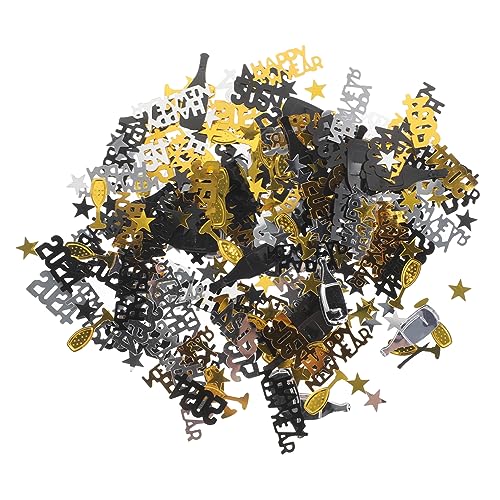 Gadpiparty Festliches Konfetti für Neujahrsparty Deko Tischdeko mit Schwarz Gold Silber Partyzubehör für Feierlichkeiten und Dekoration von und Tisch von Gadpiparty