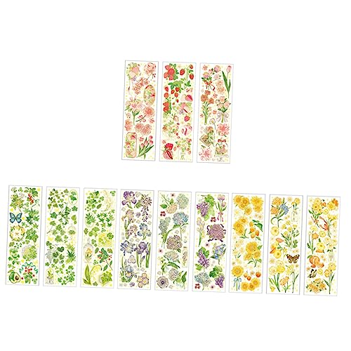 Gadpiparty Floral Retro Aufkleber Set Pflanzenmuster Diy Dekorative Sticker für Notizbuch Scrapbooking Handbücher und Mehr Langlebig und Einfach zu Verwenden von Gadpiparty