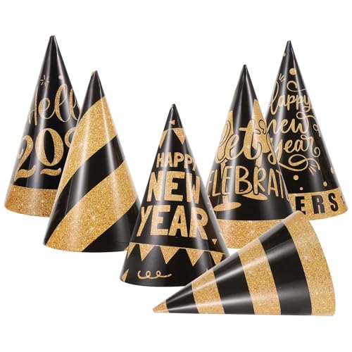 Gadpiparty Frohes Neues Jahr Partyhüte: Papierkegelhut Schwarz Und Gold Silvesterhüte – Partyhüte Für Geburtstag Weihnachten 2025 Neujahrspartyzubehör 6 Stile Gadpiparty Frohes Neues Jahr Partyhüte: Papierkegelhut Schwarz Und Gold Silvesterhüte – Partyhüte Für Geburtstag Weihnachten 2025 Neujahrspartyzubehör 6 Stile von Gadpiparty