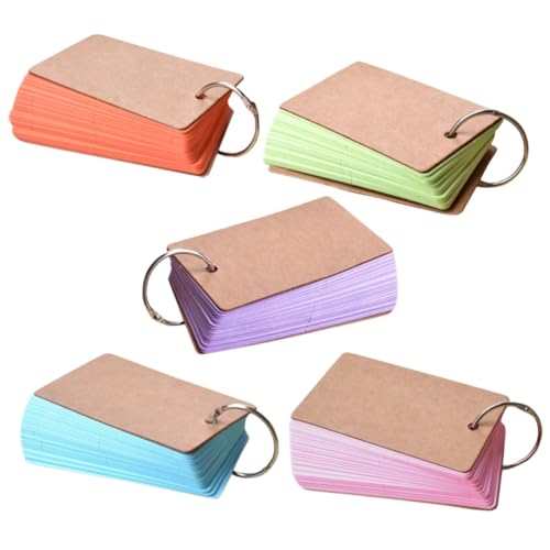 Gadpiparty Fünf Farben DIY Notizbuch Leere Karteikarten Blau Grün Orange für Schüler Lehrer und Bürobedarf für Notizen Planungen und Kreative Ideen von Gadpiparty