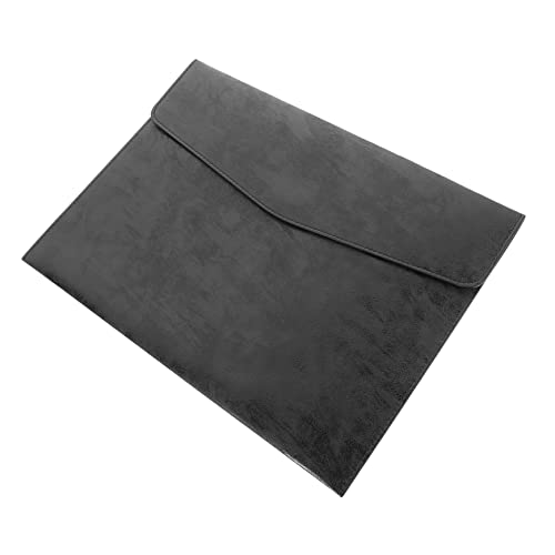 Gadpiparty Geschäftsdatei Büro Ordner für Papierkram Dokumenttasche farbig verstärkt Und Datei Dokumententasche Papier-Organizer-Ordner vertikaler Dokumentenordner PU-Kunstleder Schwarz von Gadpiparty