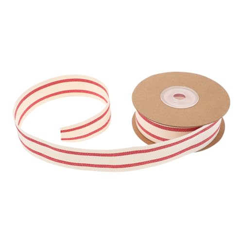 Gadpiparty Gestreiftes Baumwollband Rot Dekoband für Arrangements Geschenkverpackung Rustikales Handarbeitsband Robust und Vielseitig Einsetzbar von Gadpiparty