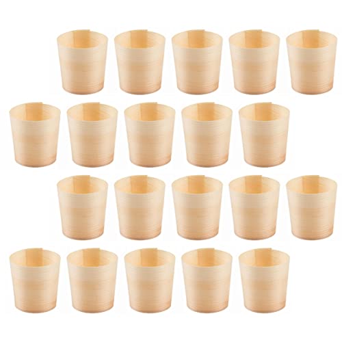 Gadpiparty Glasbehälter 20st Tasse Dessertbecher Aus Holz Holzbecher Unbehandelt 4, 5 cm Einweg- Holzbecher Becher Aus Naturholz Aus Holz Kompostierbare Becher Eistüten Wiederverwendbar von Gadpiparty