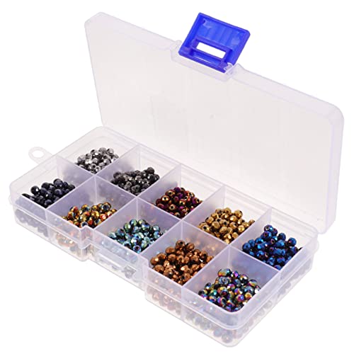 Gadpiparty Glasperlen Blau Zum Basteln Kleiner Bunter Perlen Transparente Zahlen Geformte Perlen Halsketten Abstandsperlen Dekoperlen Lose Glasperlen Schmuckperlen DIY Perlen von Gadpiparty